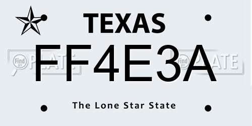 FF4E3A Texas License Plate