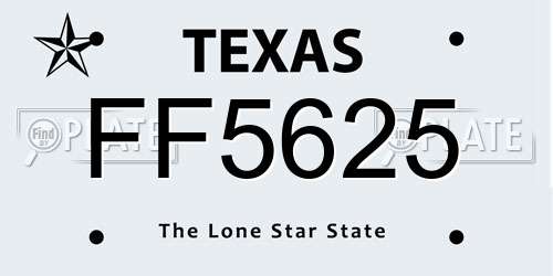 FF5625 Texas License Plate