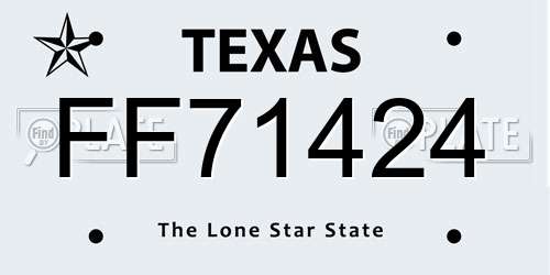 FF71424 Texas License Plate