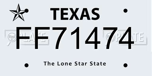 FF71474 Texas License Plate