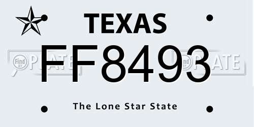 FF8493 Texas License Plate