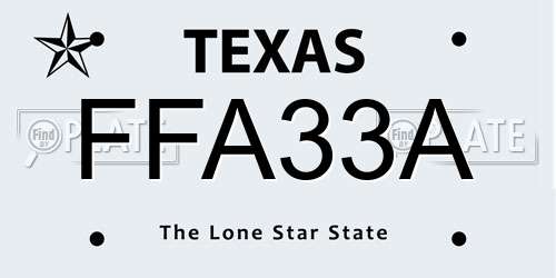 FFA33A Texas License Plate