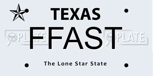 FFAST Texas License Plate