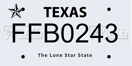 FFB0243 Texas License Plate