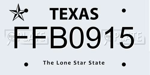 FFB0915 Texas License Plate