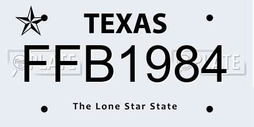 FFB1984 Texas License Plate