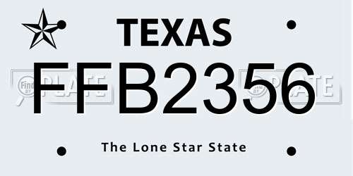 FFB2356 Texas License Plate