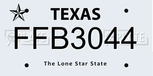 FFB3044 Texas License Plate