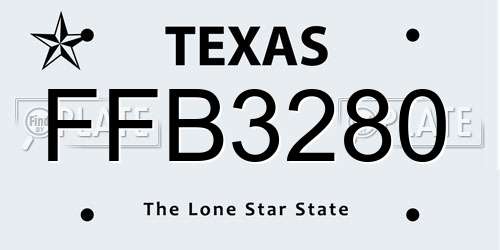 FFB3280 Texas License Plate