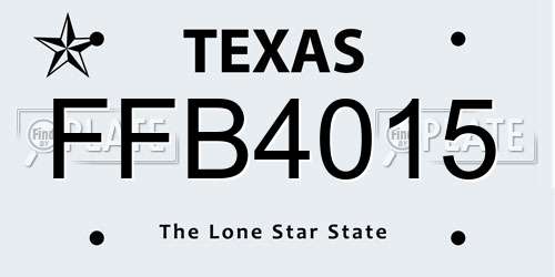 FFB4015 Texas License Plate