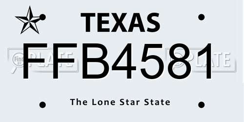 FFB4581 Texas License Plate