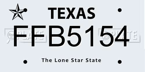 FFB5154 Texas License Plate