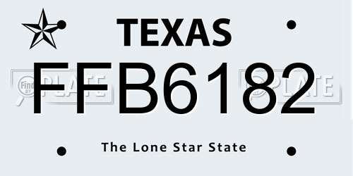 FFB6182 Texas License Plate