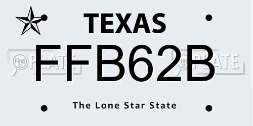 FFB62B Texas License Plate
