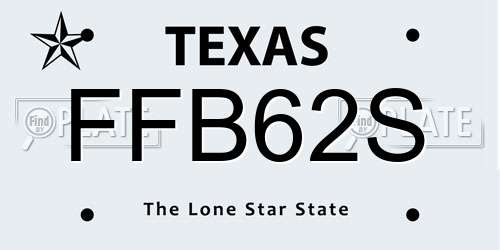 FFB62S Texas License Plate