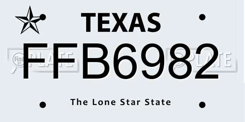 FFB6982 Texas License Plate