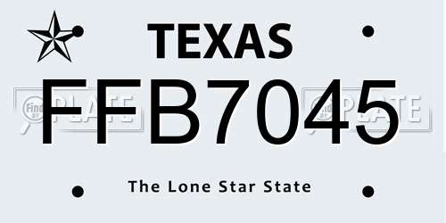 FFB7045 Texas License Plate