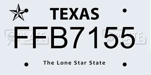 FFB7155 Texas License Plate