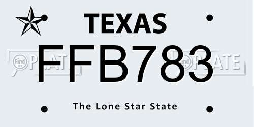 FFB783 Texas License Plate