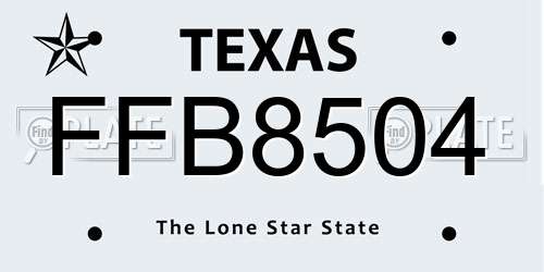 FFB8504 Texas License Plate