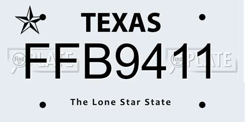 FFB9411 Texas License Plate