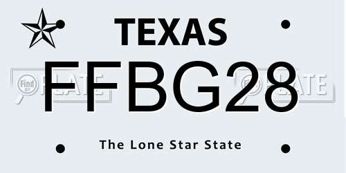 FFBG28 Texas License Plate