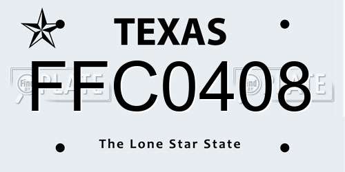 FFC0408 Texas License Plate