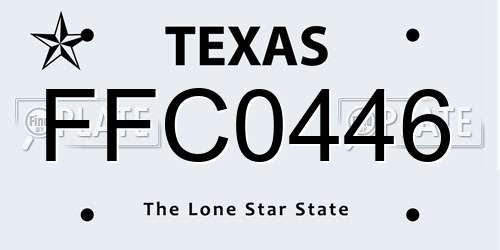 FFC0446 Texas License Plate