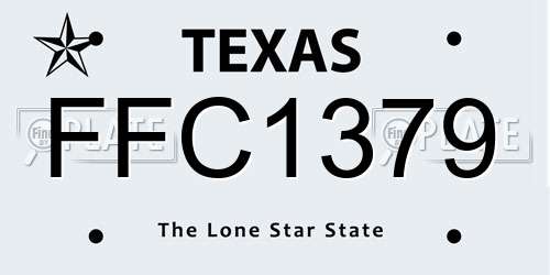 FFC1379 Texas License Plate