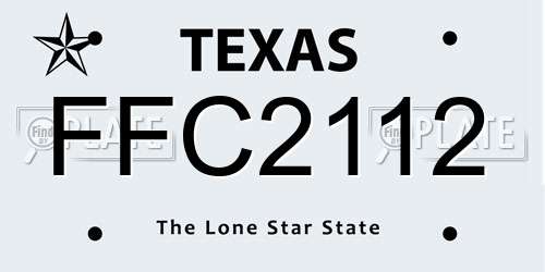 FFC2112 Texas License Plate