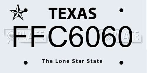 FFC6060 Texas License Plate