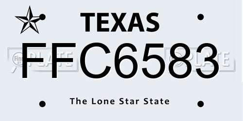 FFC6583 Texas License Plate