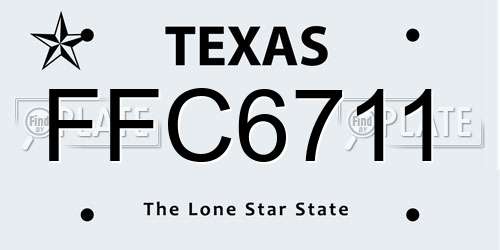 FFC6711 Texas License Plate