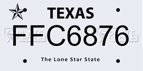FFC6876 Texas License Plate