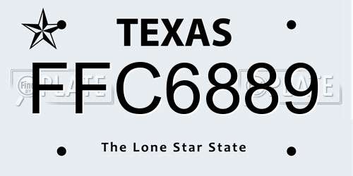 FFC6889 Texas License Plate