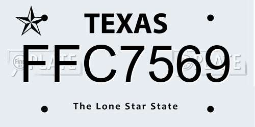 FFC7569 Texas License Plate