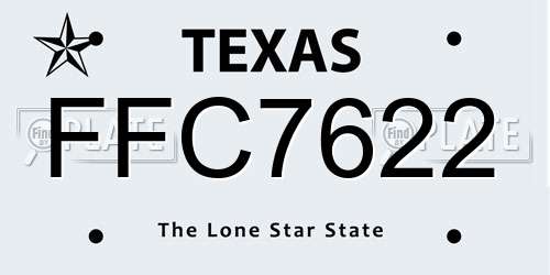 FFC7622 Texas License Plate