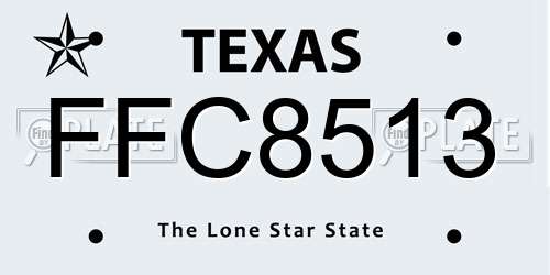 FFC8513 Texas License Plate