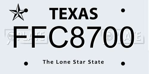 FFC8700 Texas License Plate