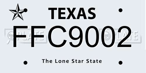 FFC9002 Texas License Plate