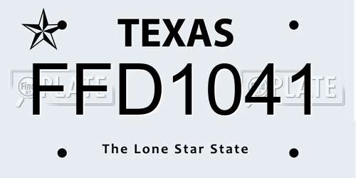 FFD1041 Texas License Plate