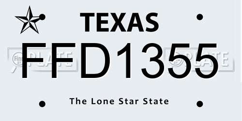 FFD1355 Texas License Plate