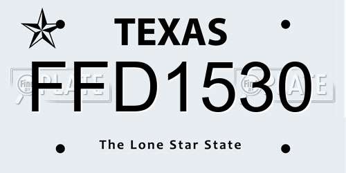 FFD1530 Texas License Plate