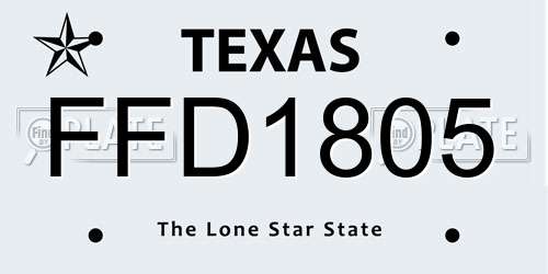 FFD1805 Texas License Plate