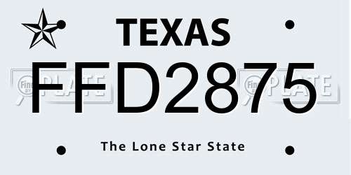 FFD2875 Texas License Plate