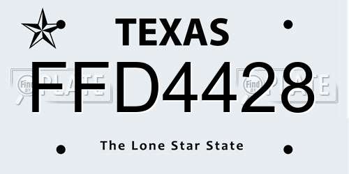 FFD4428 Texas License Plate