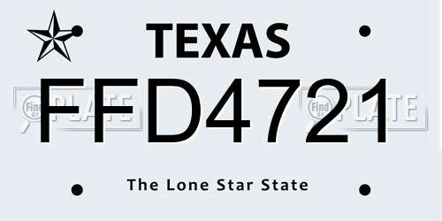 FFD4721 Texas License Plate