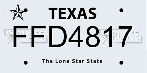 FFD4817 Texas License Plate