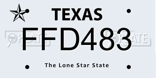 FFD483 Texas License Plate