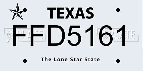 FFD5161 Texas License Plate